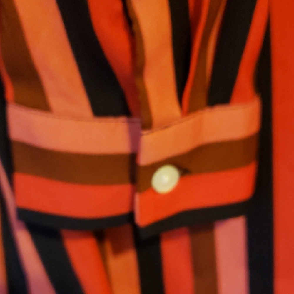 Ann Taylor Red and Black Striped Blouse - Picture 5 of 9